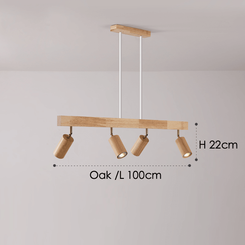Houten Plafondlamp met Verstelbare Spots Moderne Spotlamp Hout Eetkamer Woonkamer Plafondverlichting Design | Sulvida