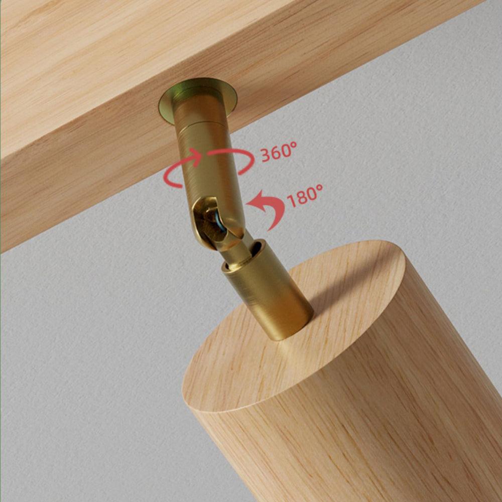 Houten Plafondlamp met Verstelbare Spots Moderne Spotlamp Hout Eetkamer Woonkamer Plafondverlichting Design | Sulvida