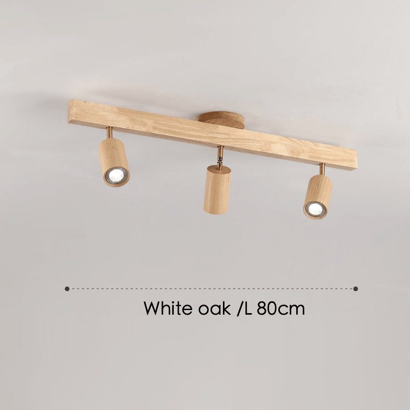 Houten Plafondlamp met Verstelbare Spots Moderne Spotlamp Hout Eetkamer Woonkamer Plafondverlichting Design | Sulvida