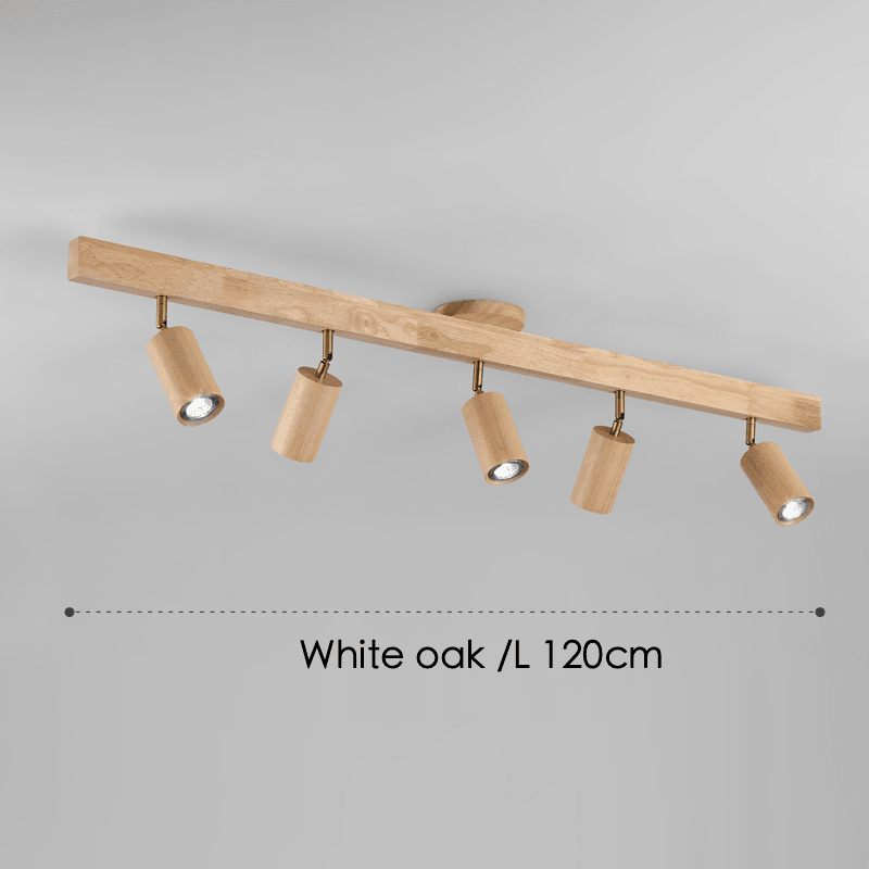 Houten Plafondlamp met Verstelbare Spots Moderne Spotlamp Hout Eetkamer Woonkamer Plafondverlichting Design | Sulvida
