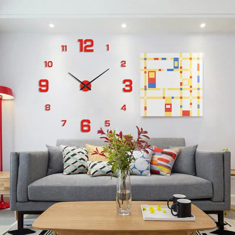 Moderne Wandklok Zwart Kwarts Geruisloos Groot Design Woonkamer Kantoor Decoratief Stijlvol Uurwerk Interieur | Sulvida