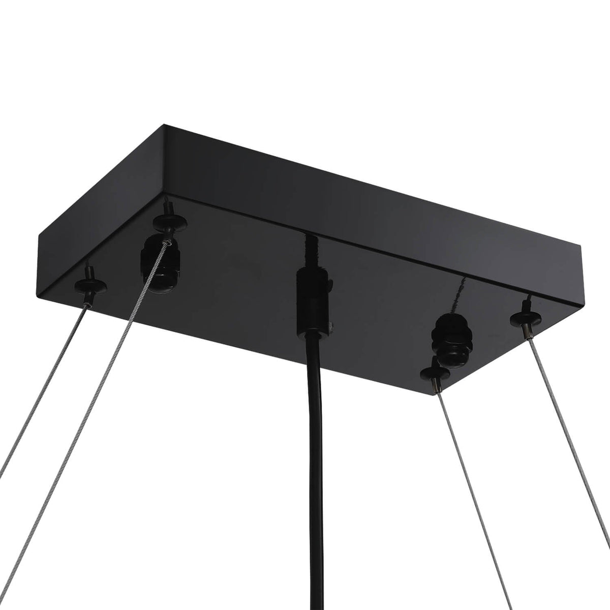 Rechthoekige Kristallen Kroonluchter Zwart Metaal Glazen Druppels Eetkamer Keukeneiland Hanglamp Modern | Sulvida