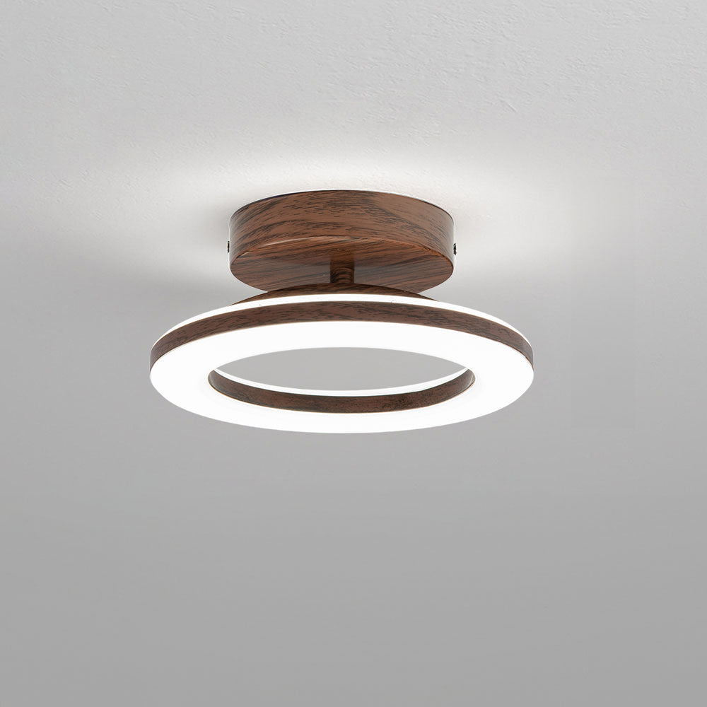 Ronde Plafondlamp Hout Design Warm Neutraal Licht voor Gang Keuken Hal 20 of 30 cm Scandinavisch Stijl | Sulvida
