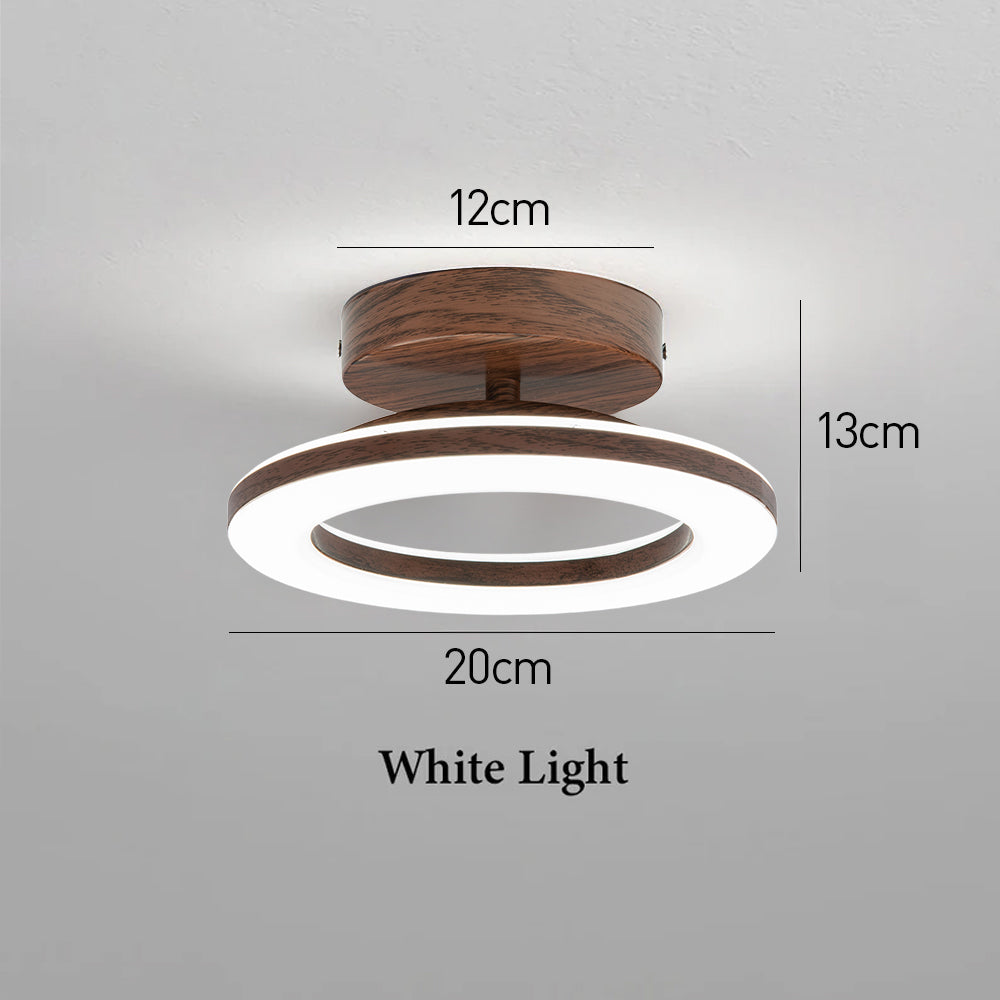 Ronde Plafondlamp Hout Design Warm Neutraal Licht voor Gang Keuken Hal 20 of 30 cm Scandinavisch Stijl | Sulvida