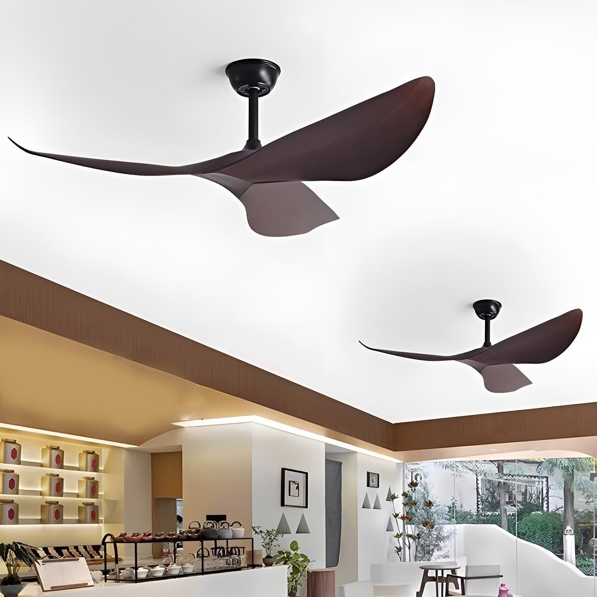 Plafondventilator DC Motor Zwart 6 Snelheden Omkeerbaar Minimalistisch Design voor Slaapkamer en Woonkamer | Sulvida