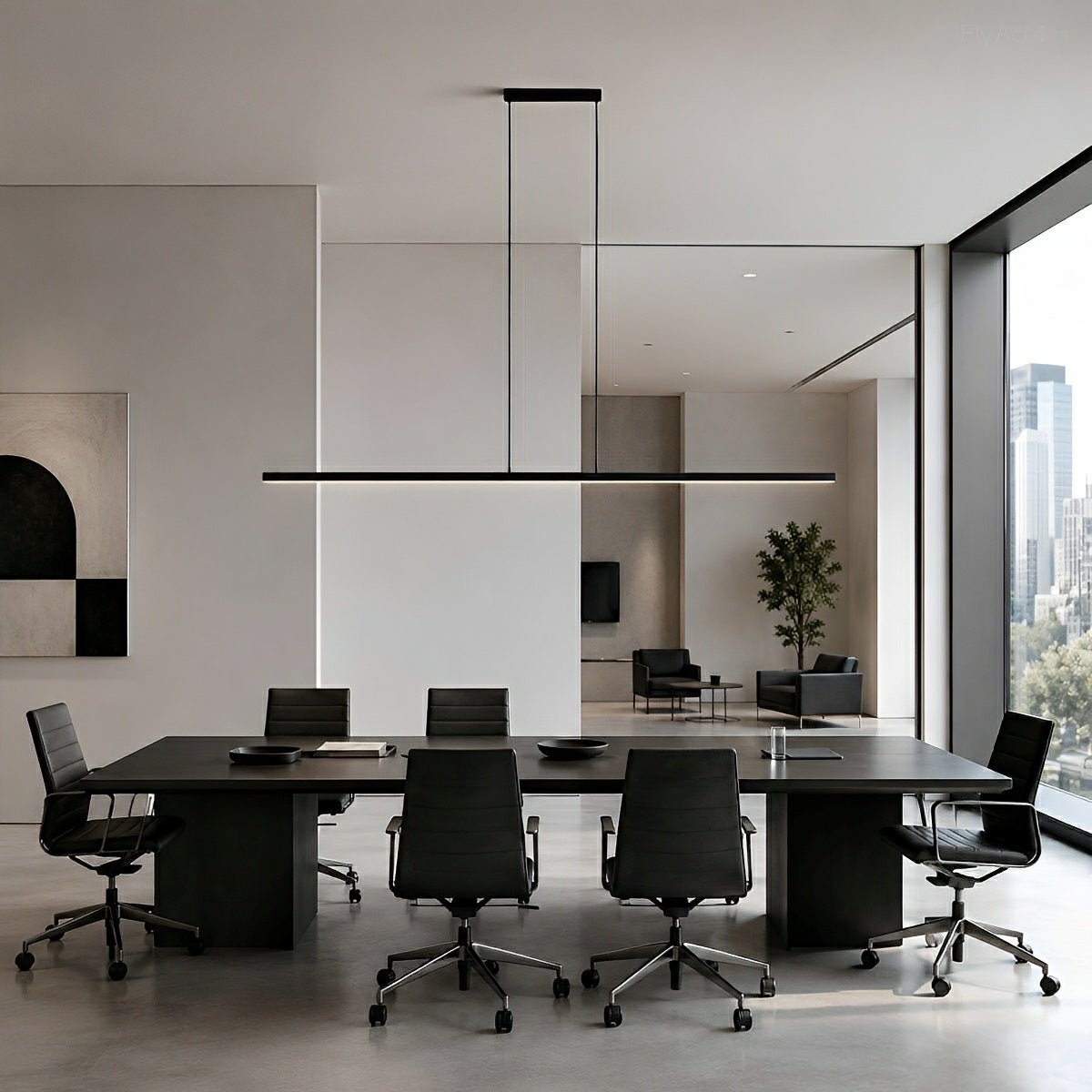 Smalle Hanglamp LED Zwart Dimbaar met Afstandsbediening Moderne Stijl 3 Lengtes Eetkamer Keuken Woonkamer | Sulvida