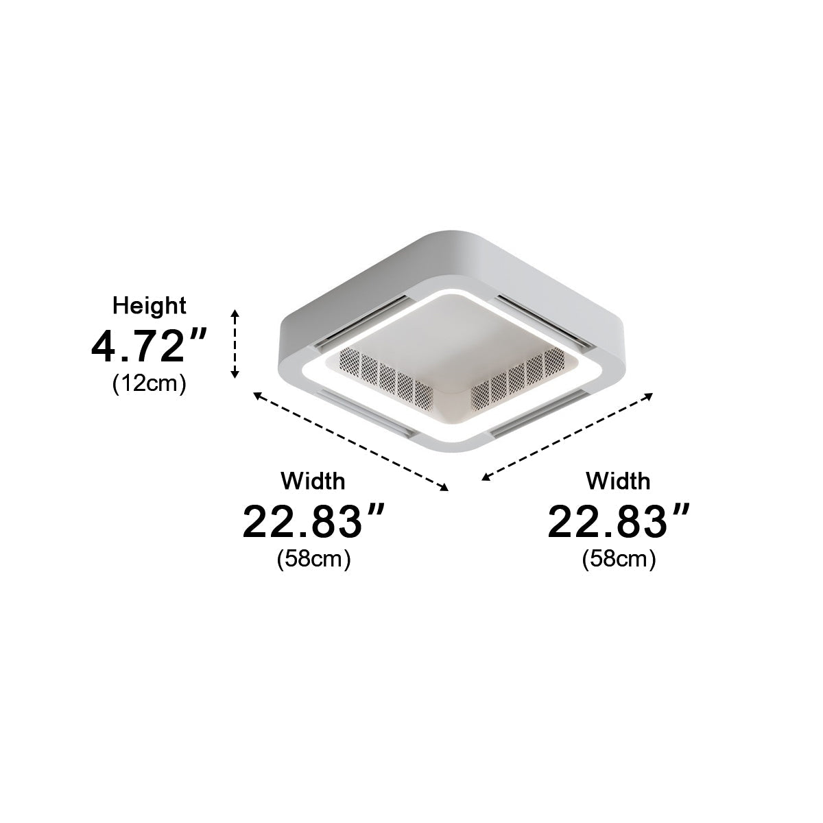 Bladloze Plafondventilator met LED-verlichting 4500lm Dimbaar 3000K-6000K Afstandsbediening voor Ruimtes tot 16m² | Sulvida