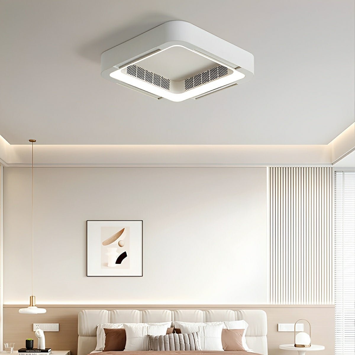 Bladloze Plafondventilator met LED-verlichting 4500lm Dimbaar 3000K-6000K Afstandsbediening voor Ruimtes tot 16m² | Sulvida