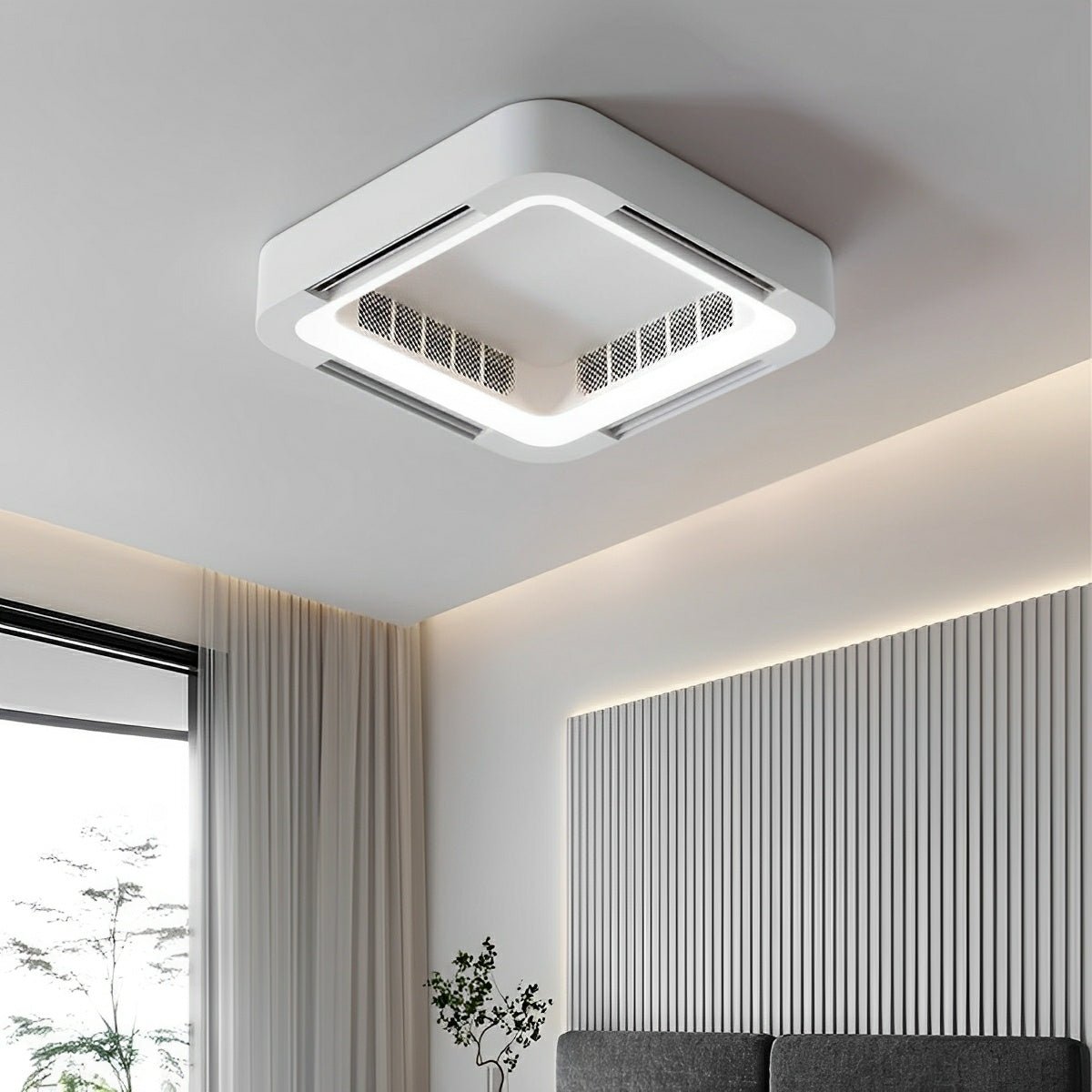 Bladloze Plafondventilator met LED-verlichting 4500lm Dimbaar 3000K-6000K Afstandsbediening voor Ruimtes tot 16m² | Sulvida