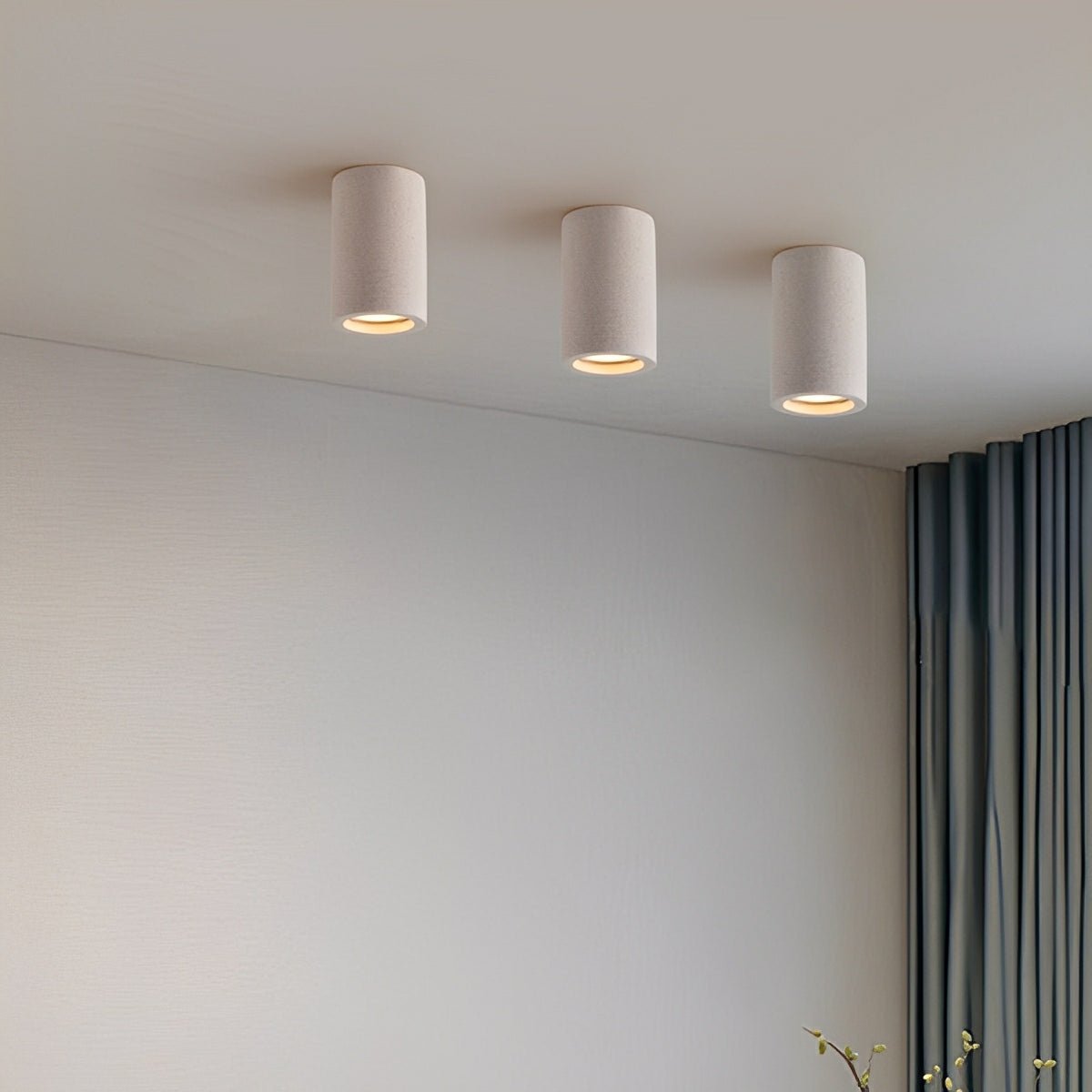 Ronde betonnen plafondlamp LED 7W grijs minimalistisch industrieel design woonkamer keuken slaapkamer | Sulvida
