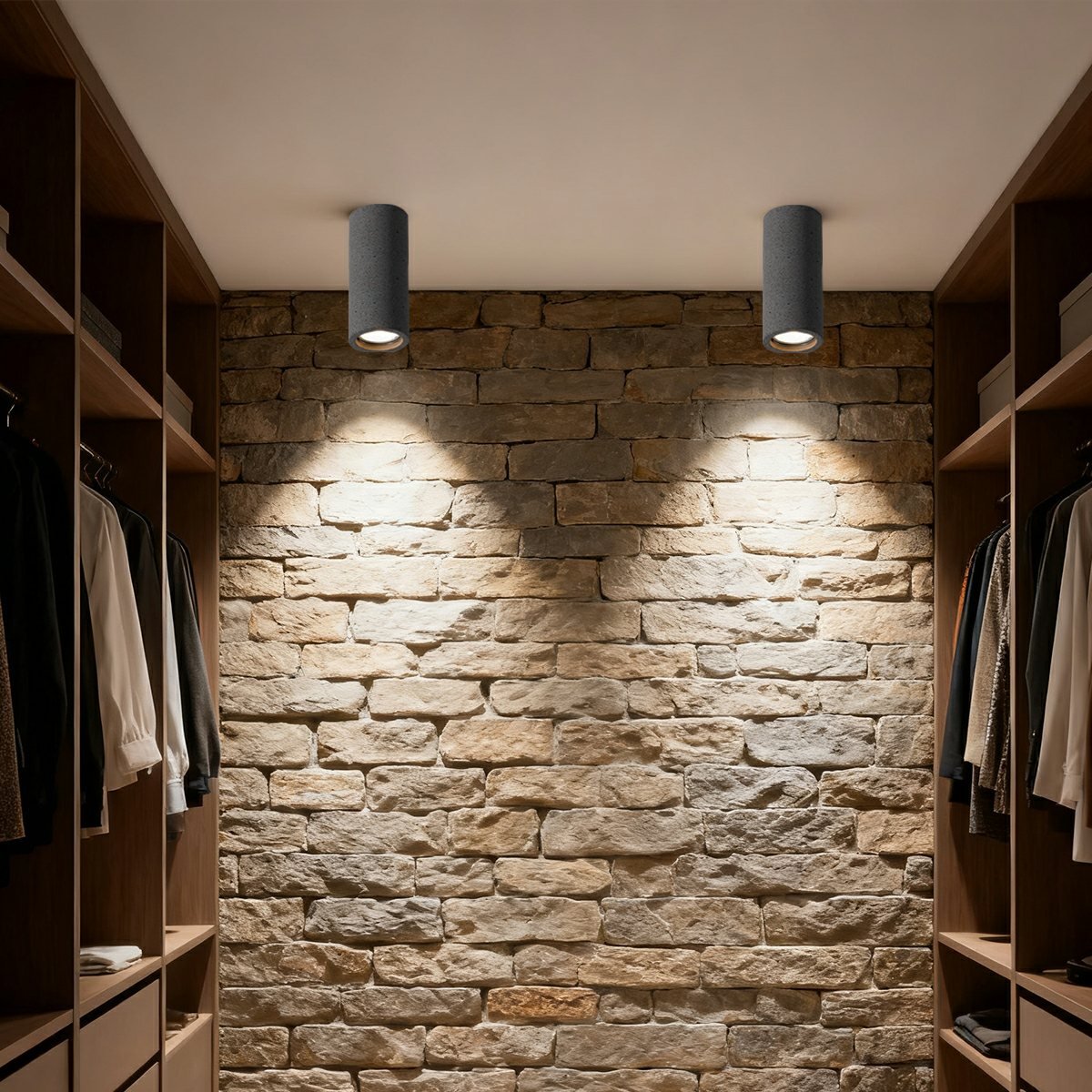 Ronde betonnen plafondlamp LED 7W grijs minimalistisch industrieel design woonkamer keuken slaapkamer | Sulvida
