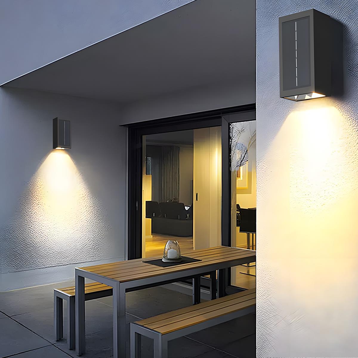 Moderne Buitenwandlamp LED Zwart Waterdicht IP65 Bidirectioneel Licht Gevelverlichting Tuin Veranda Terras | Sulvida