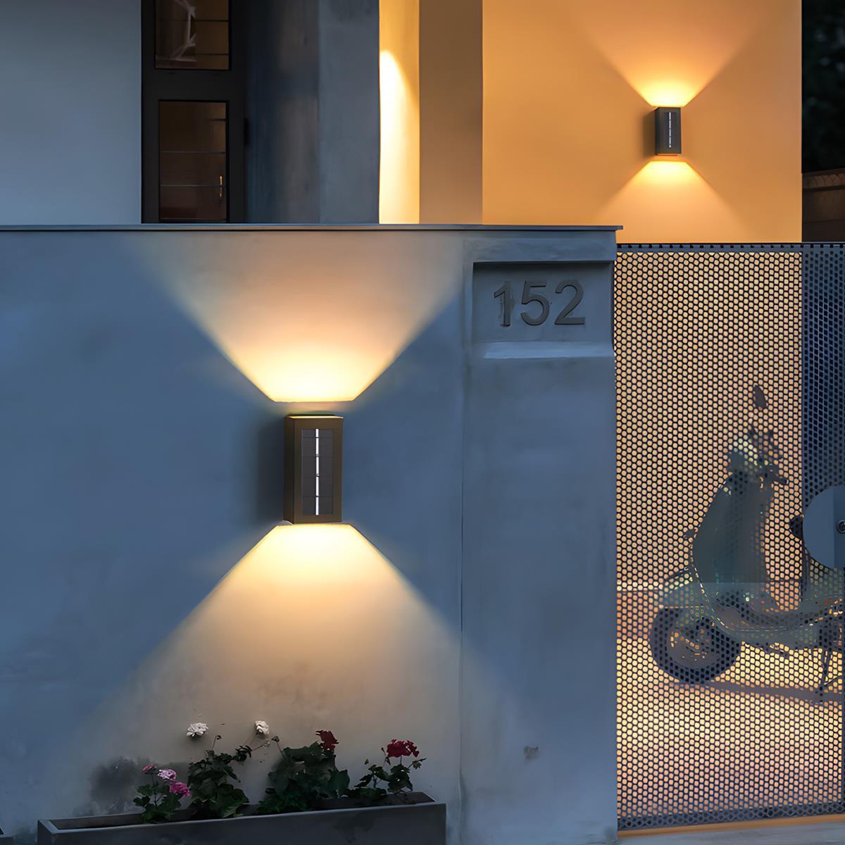 Moderne Buitenwandlamp LED Zwart Waterdicht IP65 Bidirectioneel Licht Gevelverlichting Tuin Veranda Terras | Sulvida