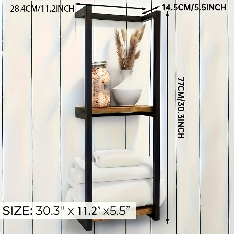 Handdoekrek voor Badkamer Wandmontage 77×14,5cm Edelstaal Ruimtebesparend 2-Laags Handdoekenhouder Design | Sulvida
