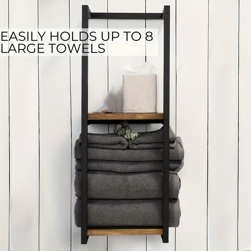 Handdoekrek voor Badkamer Wandmontage 77×14,5cm Edelstaal Ruimtebesparend 2-Laags Handdoekenhouder Design | Sulvida