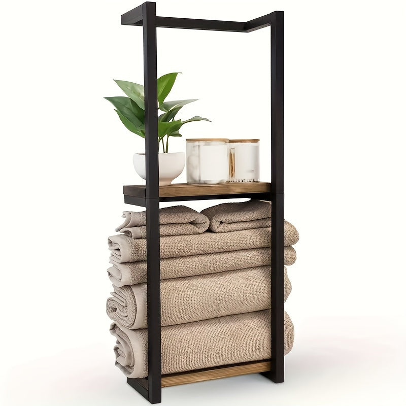 Handdoekrek voor Badkamer Wandmontage 77×14,5cm Edelstaal Ruimtebesparend 2-Laags Handdoekenhouder Design | Sulvida