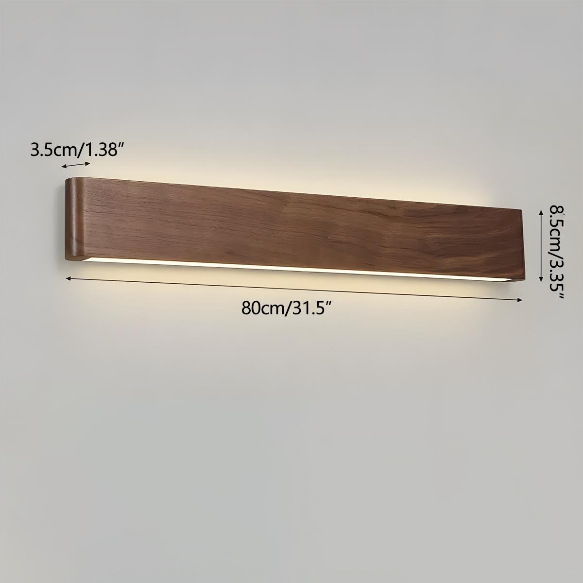 Wandlamp LED Hout Rechthoekig Notenhout 3 Standen Verstelbaar Warm Licht Sfeervol Modern Design Woonkamer | Sulvida