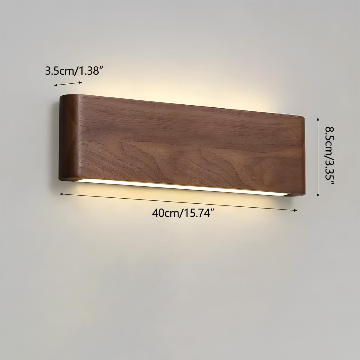 Wandlamp LED Hout Rechthoekig Notenhout 3 Standen Verstelbaar Warm Licht Sfeervol Modern Design Woonkamer | Sulvida