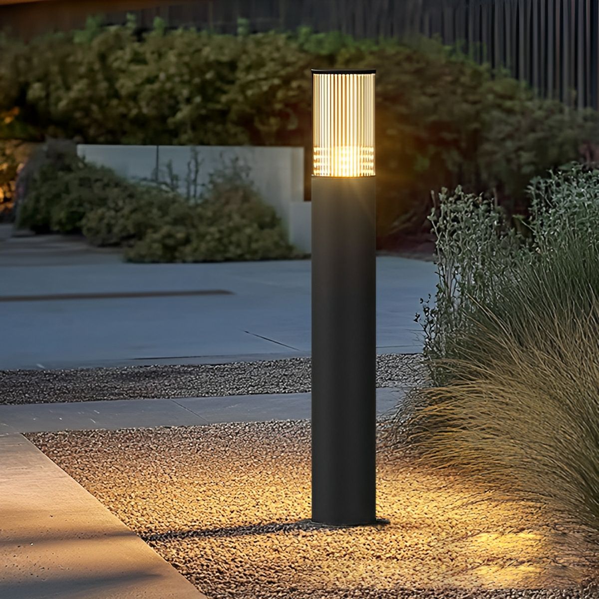 LED Sokkellamp Cilinder Zwart Waterdicht IP65 Tuinverlichting 40-80cm Tuin Oprit Terras Pad Warm Wit Licht | Sulvida