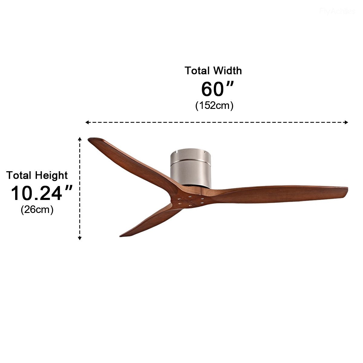 Plafondventilator met Houten Bladen en DC Motor 42 52 60 inch Fluisterstil voor Woonkamer Slaapkamer | Sulvida