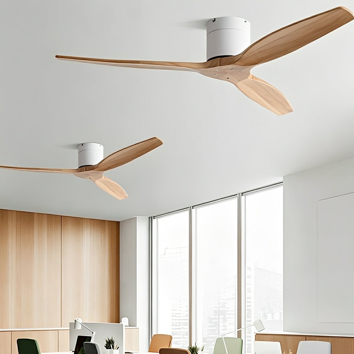 Plafondventilator met Houten Bladen en DC Motor 42 52 60 inch Fluisterstil voor Woonkamer Slaapkamer | Sulvida