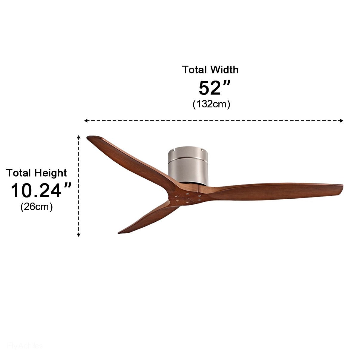 Plafondventilator met Houten Bladen en DC Motor 42 52 60 inch Fluisterstil voor Woonkamer Slaapkamer | Sulvida