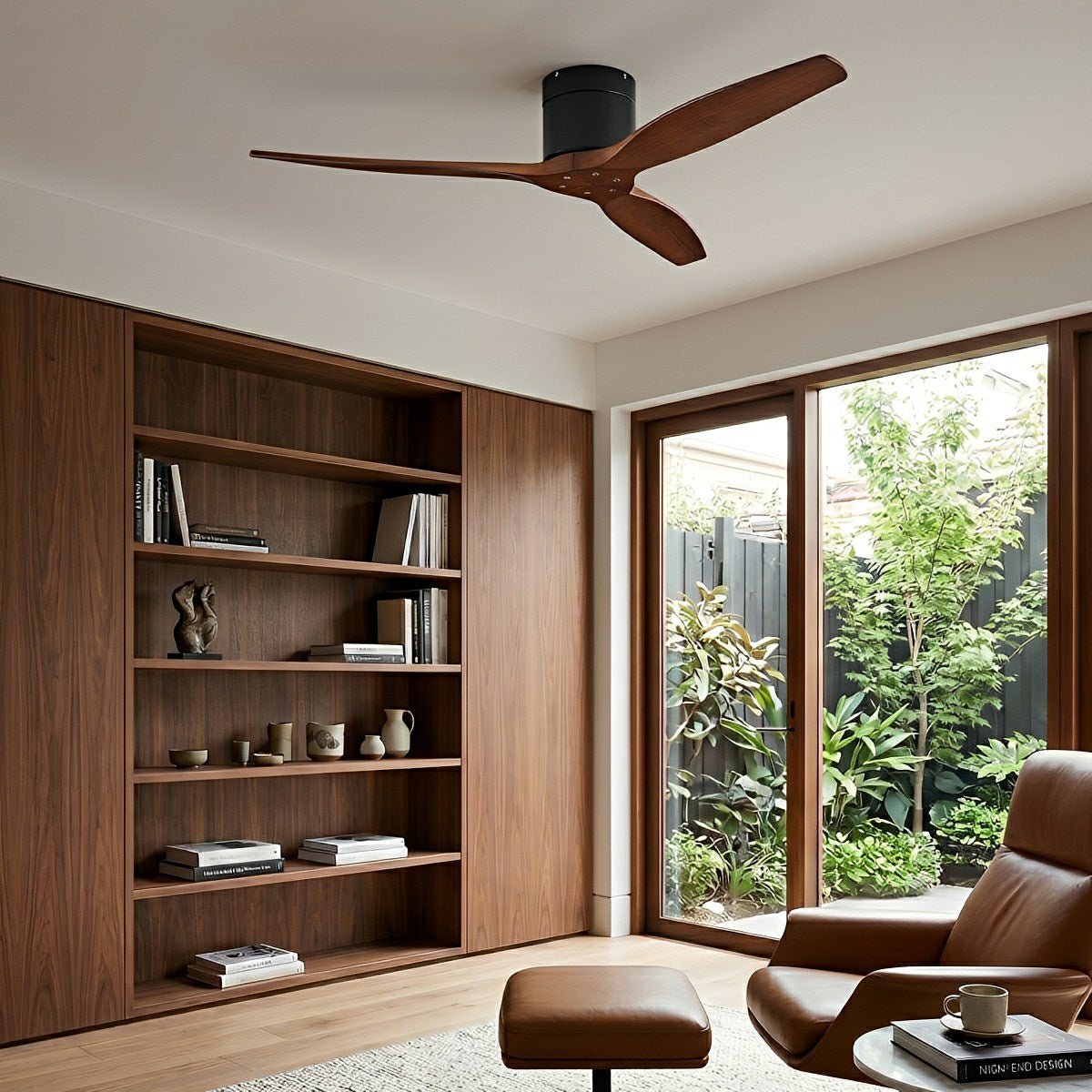 Plafondventilator met Houten Bladen en DC Motor 42 52 60 inch Fluisterstil voor Woonkamer Slaapkamer | Sulvida
