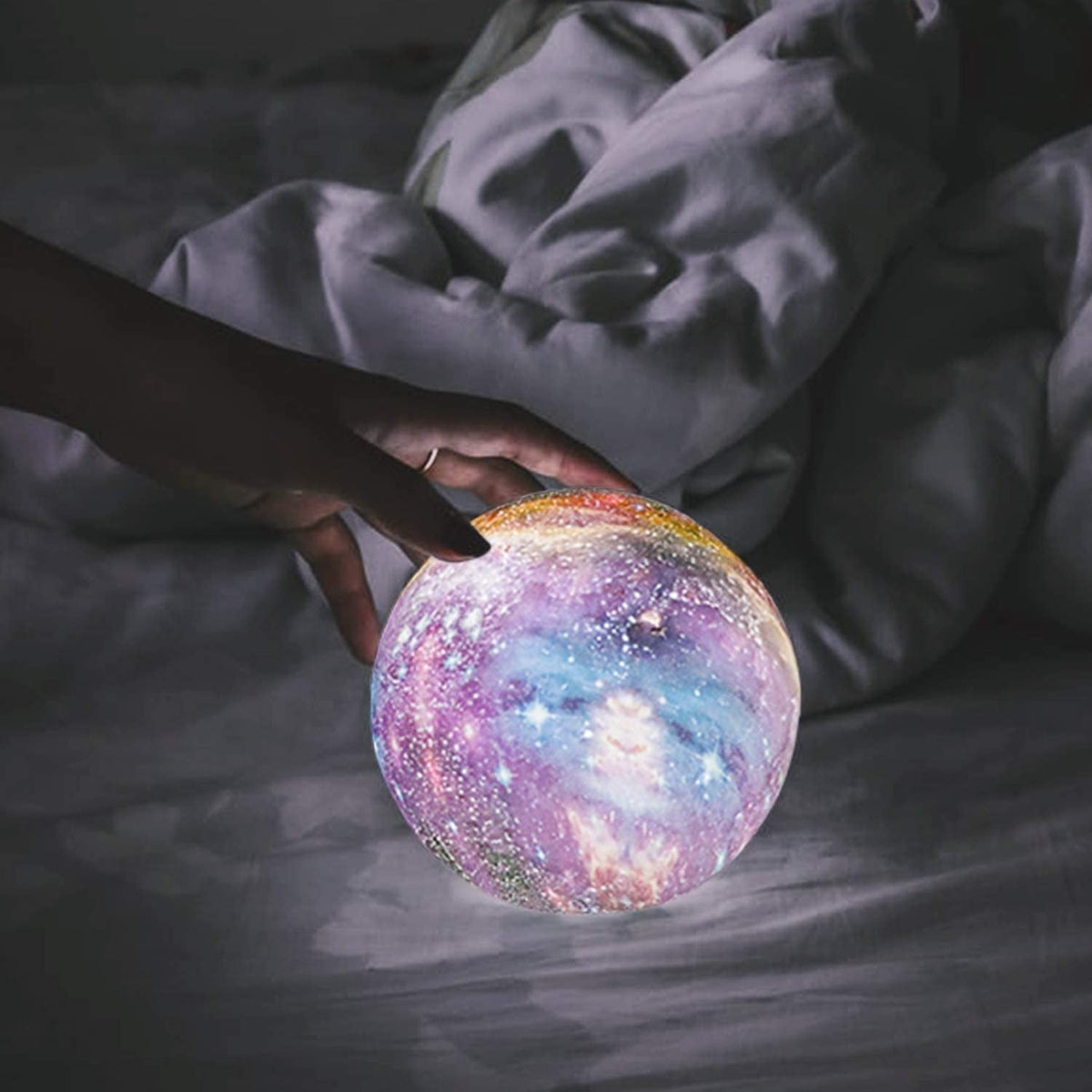 LED-nachtlampje met sterrenpatroon touchbediening oplaadbaar sfeerverlichting kinderkamer decoratief | Sulvida