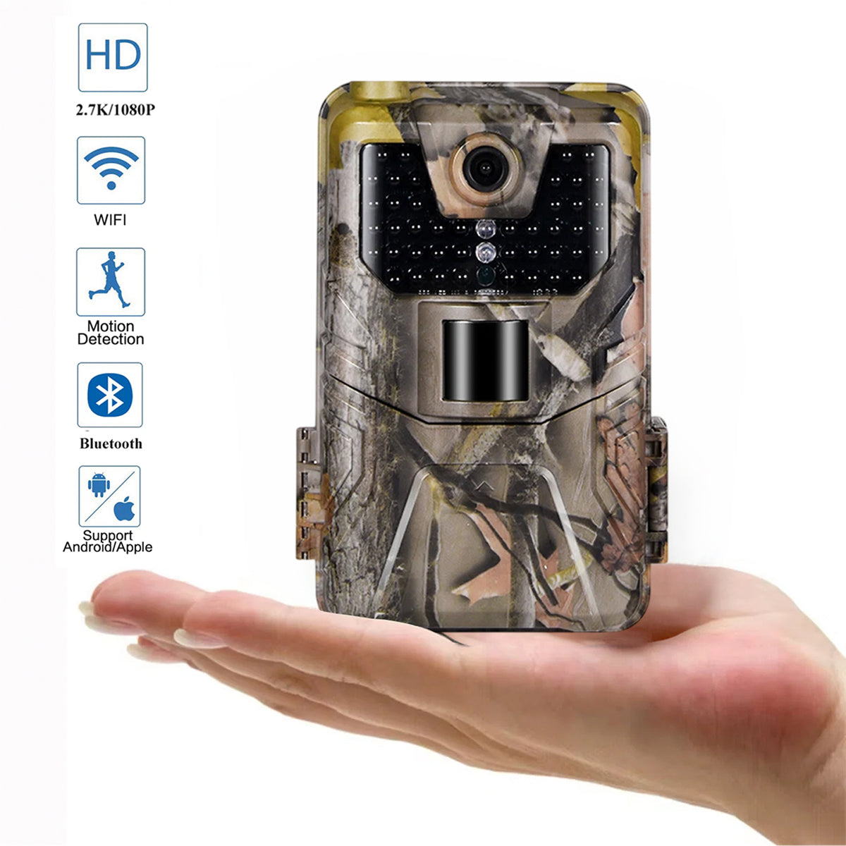 Caméra de chasse Wi-Fi 1080P, 30 MP, vision nocturne, détecteur de mouvement, suivi de la faune, observation du jardin et surveillance extérieure | Sulvida