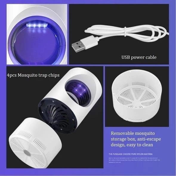UV-insectenval met aansuigventilator S en L voor binnen buiten muggenval USB veilig stil effectief insectenlamp | Sulvida