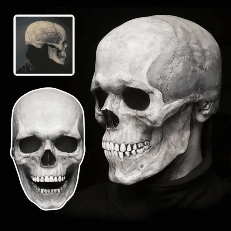 Bewegende Kaak Schedel Masker Volhoofd Latex Halloween Verkleedmasker Anatomisch Realistisch Horror Feest | Sulvida