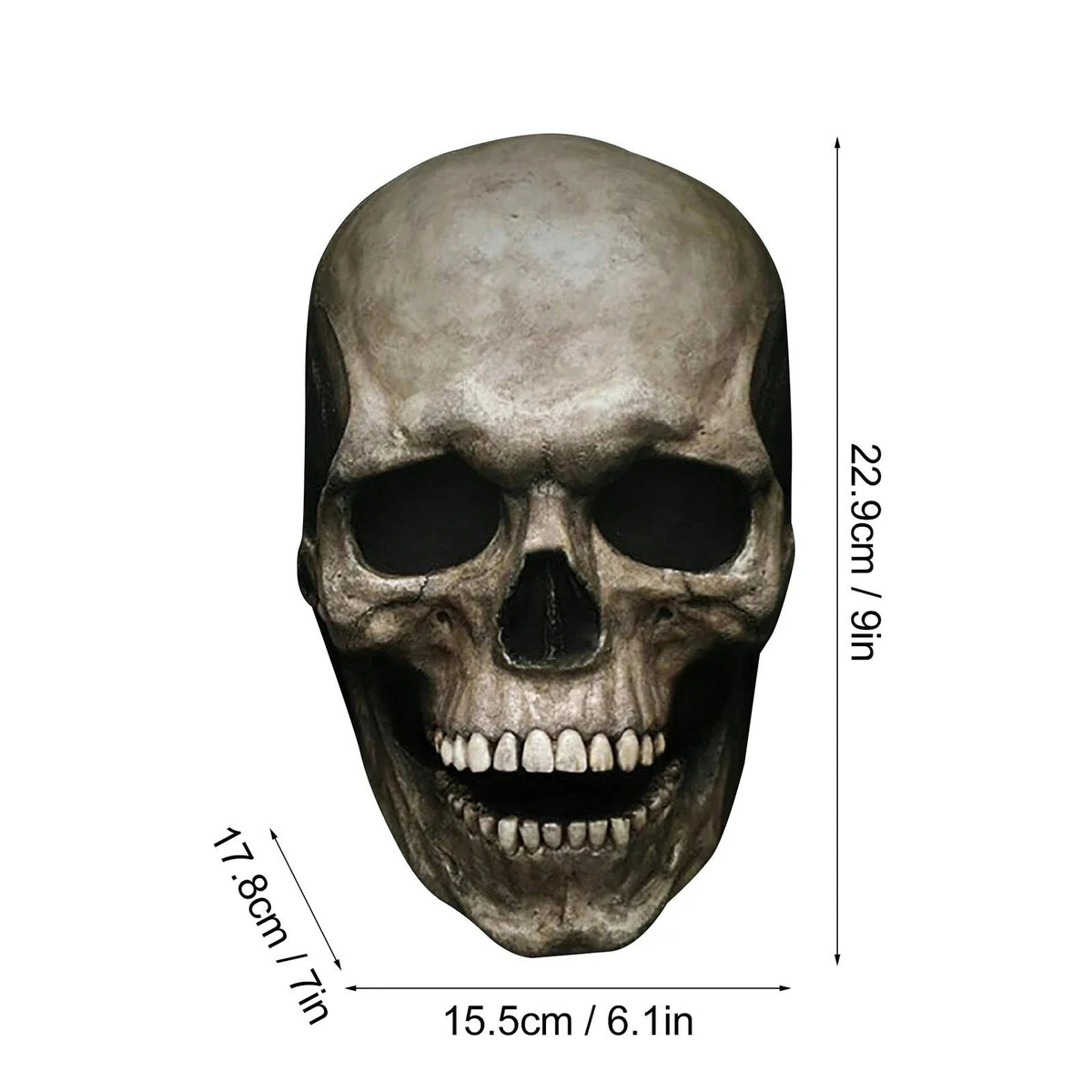 Schedel masker met beweegbare kaak volwassenen verkleedmasker Halloween horror hoofdbedekking themafeest | Sulvida