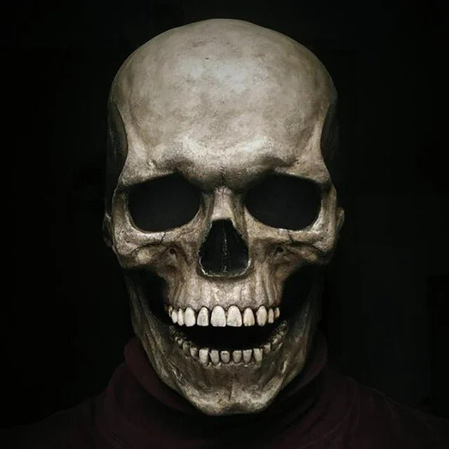 Schedel masker met beweegbare kaak volwassenen verkleedmasker Halloween horror hoofdbedekking themafeest | Sulvida