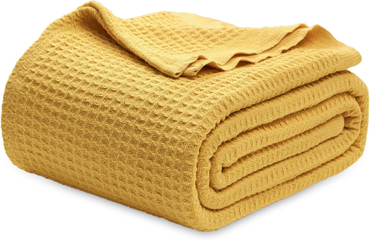 Katoenen Wafelweefsel Deken Queen Size Zacht Ademend Licht Luxe Zomerdeken voor Bed Bank Slaapkamer Comfort | Sulvida
