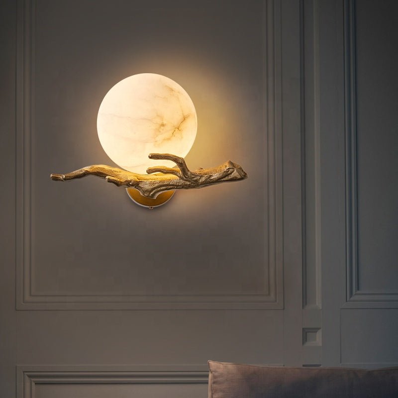 Wandlamp Marmer Koper LED 30 cm Scandinavisch Design Sfeerlamp Woonkamer Interieur Moderne Wandverlichting | Sulvida
