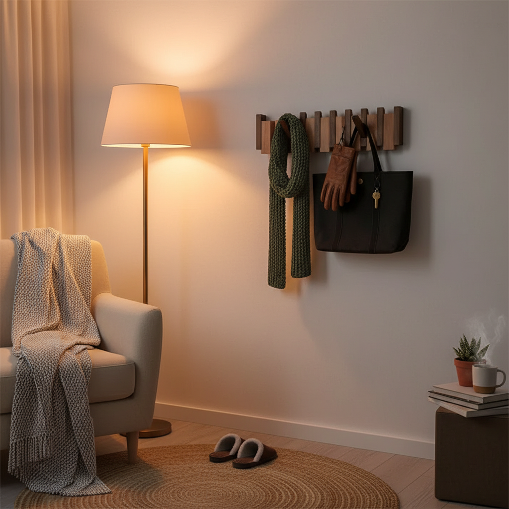Houten wandkapstok met pianotoetsen design meerdere haken stijlvol organizer hal entree woonkamer gang | Sulvida