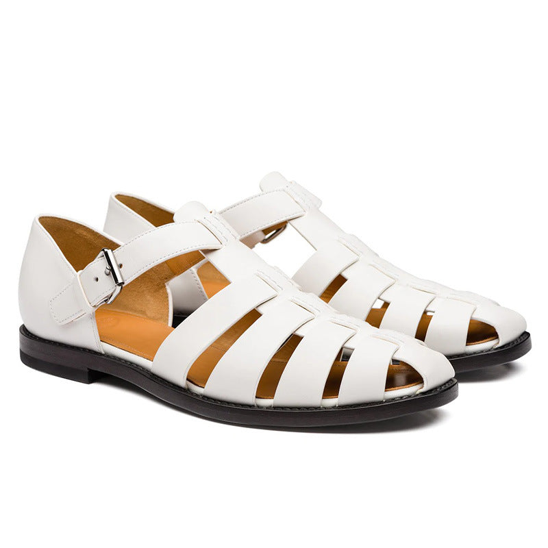 Leren Heren Sandalen Gesloten Teen Verstelbaar Comfortabel Zomerschoeisel voor Wandelen en Outdoor Activiteiten | Sulvida