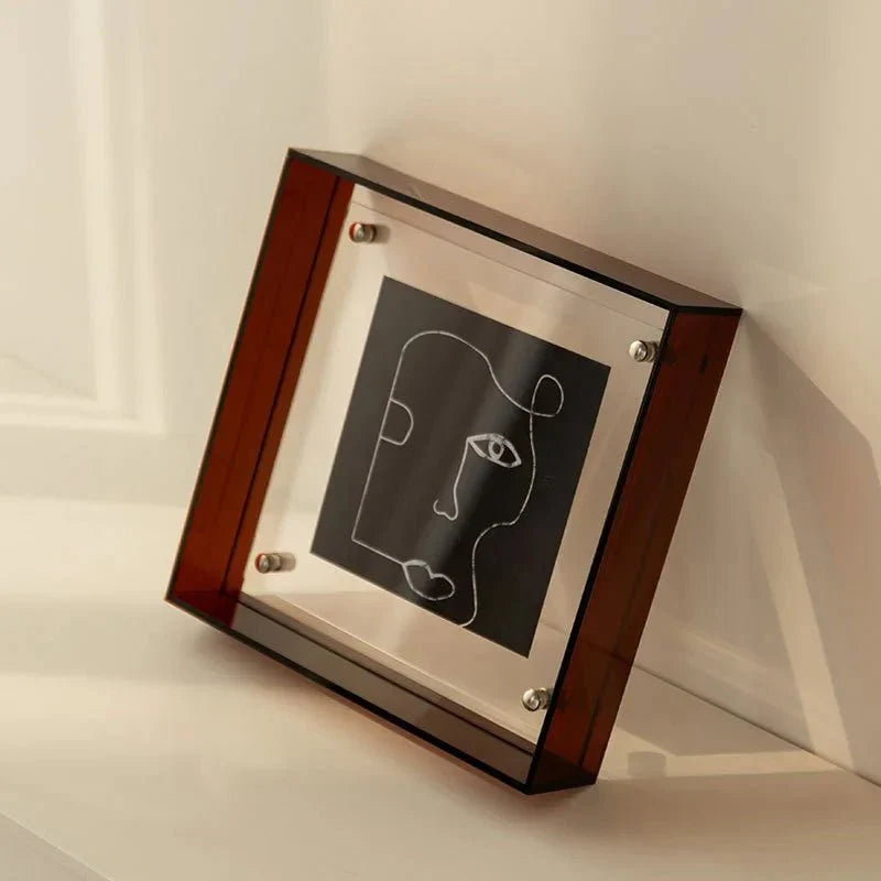 Zwevende acryl fotolijst rechthoekig staand transparant design tafel wand decoratief interieur modern | Sulvida