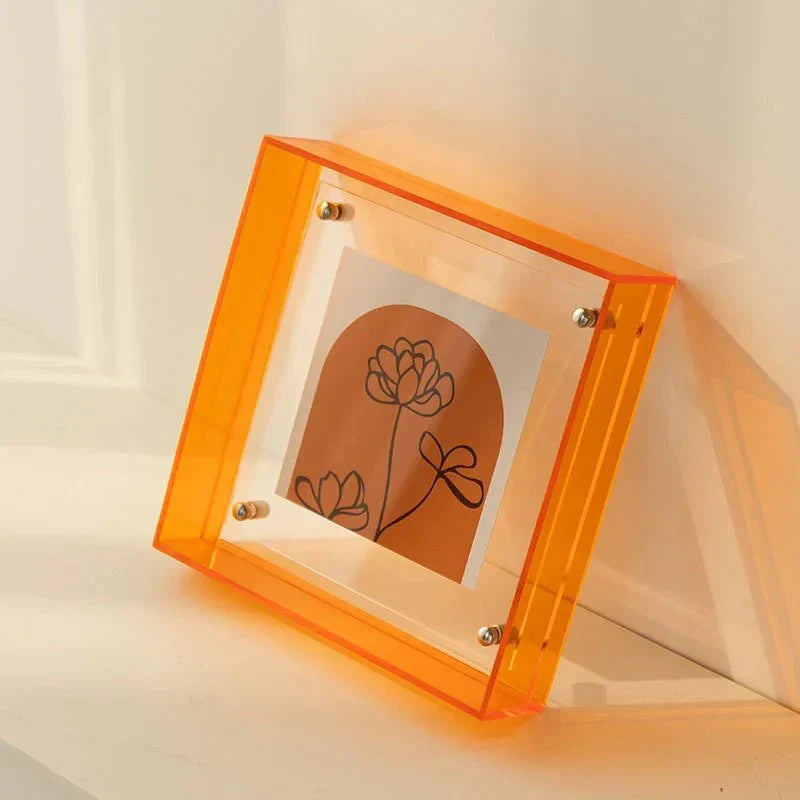 Zwevende acryl fotolijst rechthoekig staand transparant design tafel wand decoratief interieur modern | Sulvida