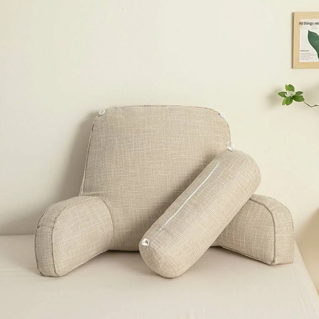 Ergonomisch Leeskussen met Verstelbaar Hoofdsteun en Handige Zijzak voor Optimaal Comfort in Bed en op de Bank | Sulvida