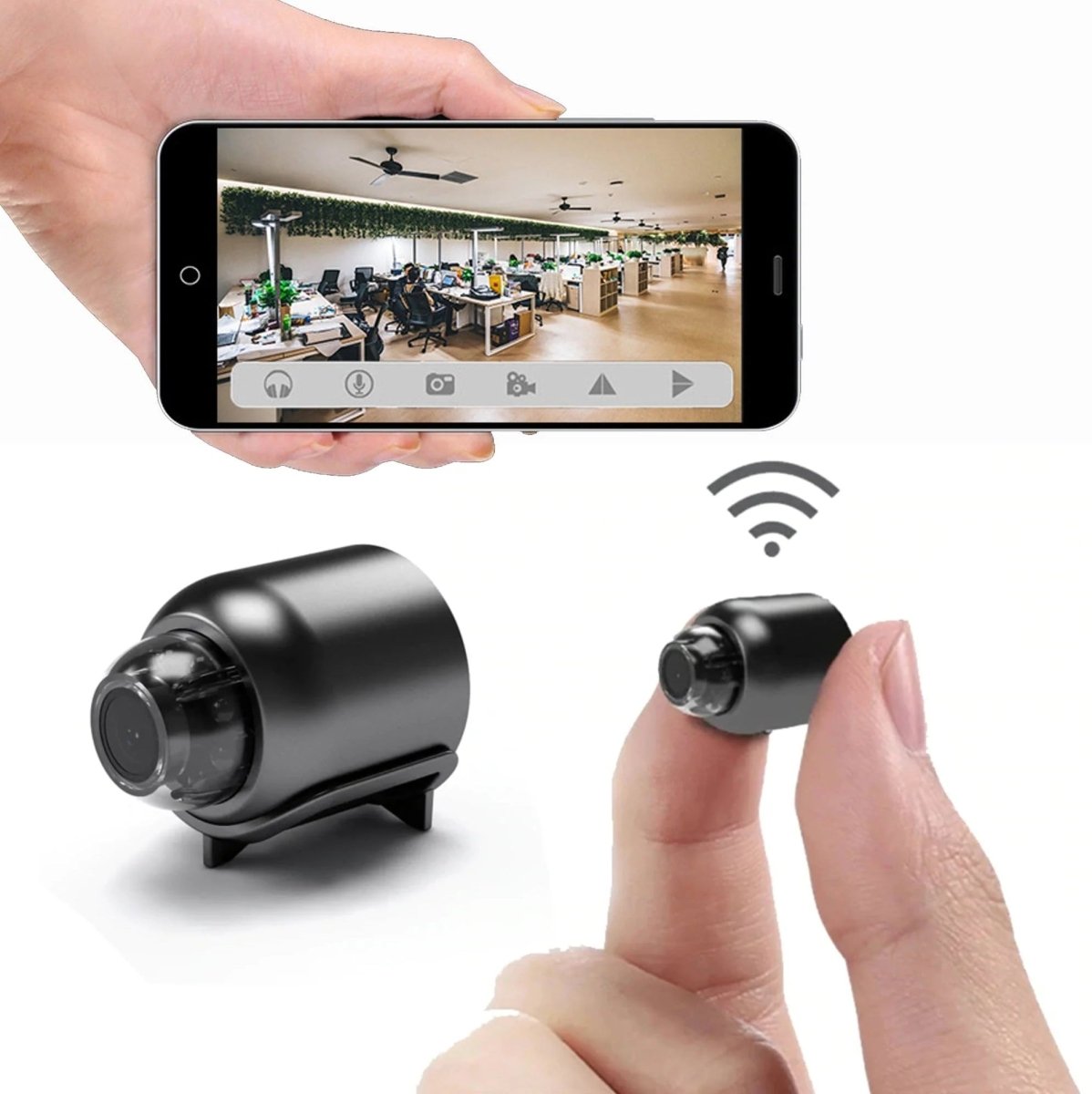 Draadloze Beveiligingscamera met Nachtzicht – Compacte HD Wifi Camera voor Thuis met Bewegingsdetectie en App-Bediening | Sulvida
