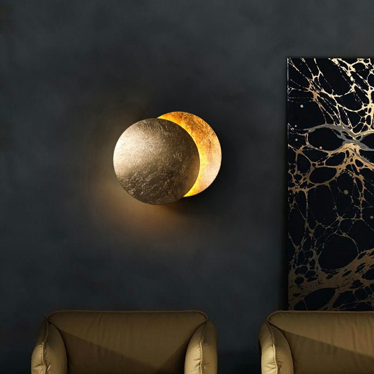 Verstelbare Wandlamp IJzer LED Maanfase Design Zwart Goud Wit Koper voor Gang Slaapkamer Eetkamer Woonkamer | Sulvida