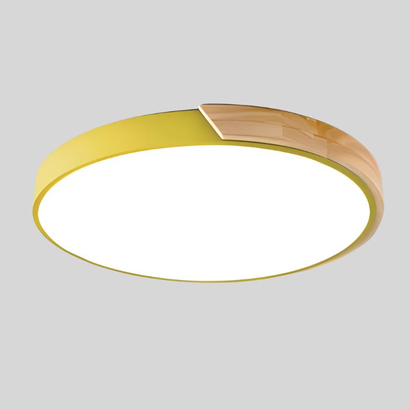 Scandinavische Plafondlamp Hout Ø23cm en Ø30cm Macaron Vorm Slaapkamer Balkon Studeerkamer LED Verlichting | Sulvida