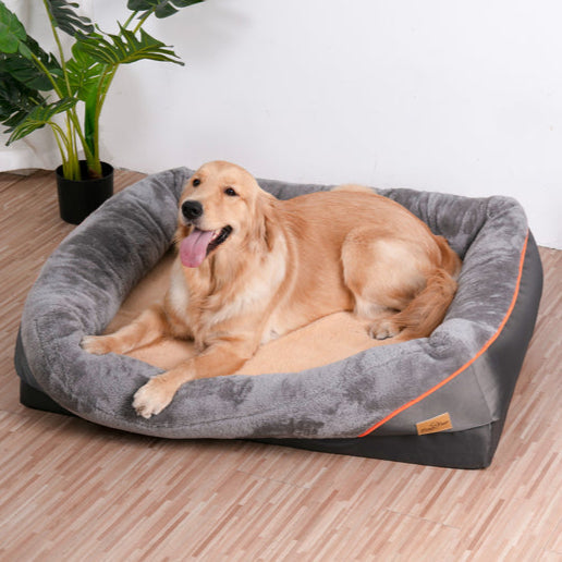 Orthopedisch Hondenmand Memory Foam voor Grote Honden Wasbare Hoes Pluche Comfortbed Luxe Steungevend | Sulvida