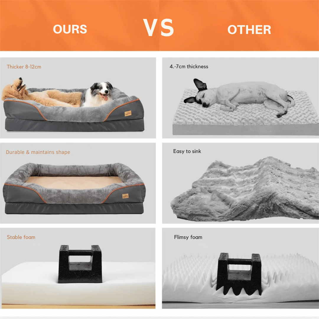 Orthopedisch Hondenmand Memory Foam voor Grote Honden Wasbare Hoes Pluche Comfortbed Luxe Steungevend | Sulvida