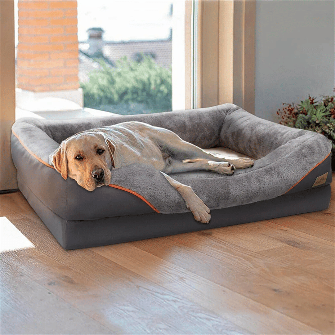 Orthopedisch Hondenmand Memory Foam voor Grote Honden Wasbare Hoes Pluche Comfortbed Luxe Steungevend | Sulvida