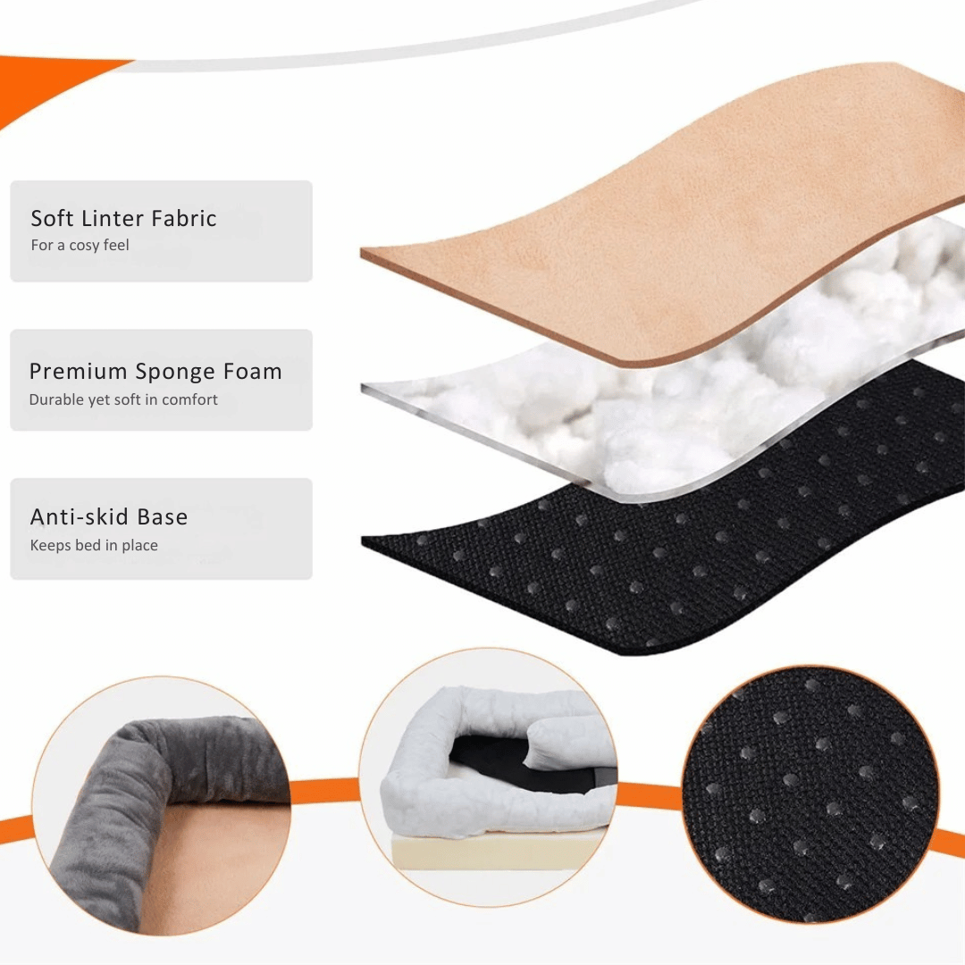 Orthopedisch Hondenmand Memory Foam voor Grote Honden Wasbare Hoes Pluche Comfortbed Luxe Steungevend | Sulvida