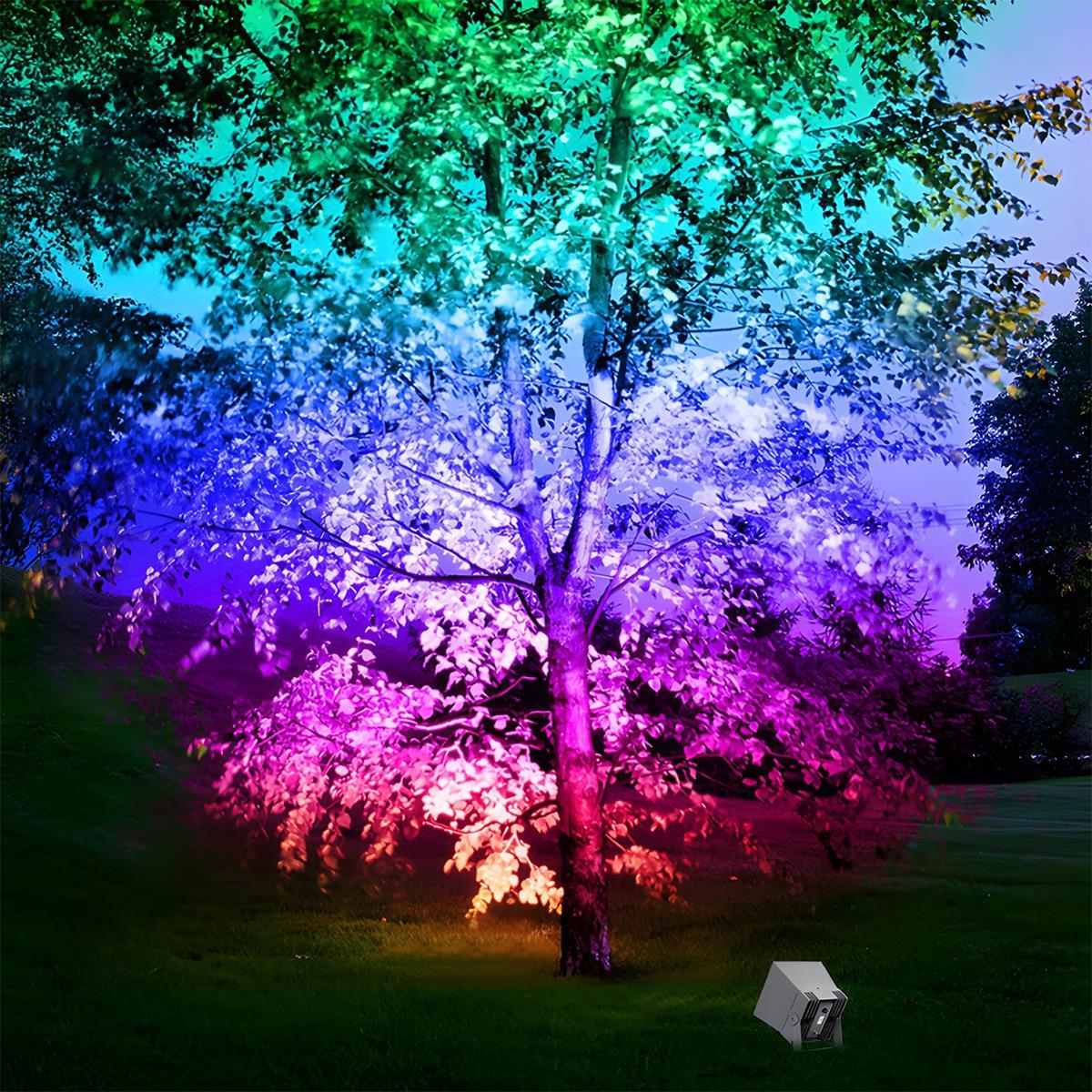 RGB LED tuinspot spotlight gekleurde buitenverlichting waterdicht voor bomen tuin landschap aluminium | Sulvida