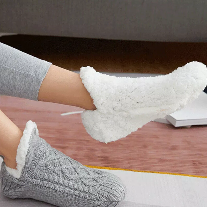 Warme Antislip Thermosokken voor Dames – Zachte Fleece Gripsokken voor Binnen – Comfortabele Wintersokken | Sulvida