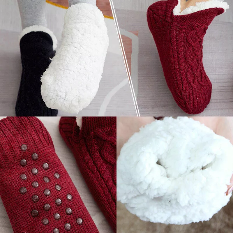 Warme Antislip Thermosokken voor Dames – Zachte Fleece Gripsokken voor Binnen – Comfortabele Wintersokken | Sulvida